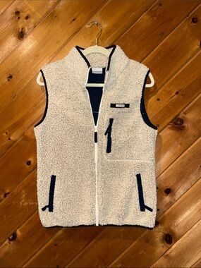 Columbia Mountain Side Sheep Skin cream & navy Fleece Vest